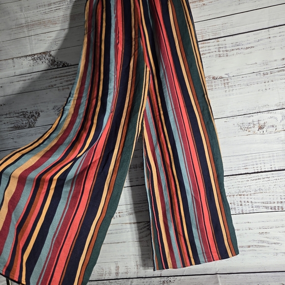 FARM RIO Augustine Striped Wide Leg Linen blend Pants Anthropologie Size XS - Picture 4 of 16
